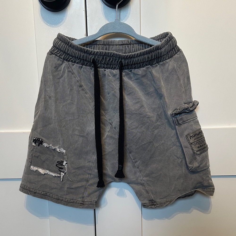 Nununu Raw Denim Sweatshorts (Distressed) 4-5